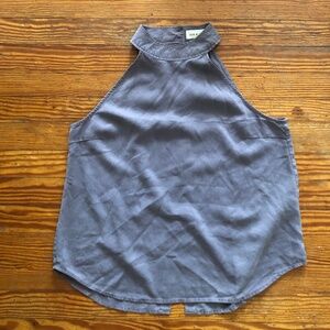 Cloth & Stone Slate Gray/Purple Halter Tank Top - L